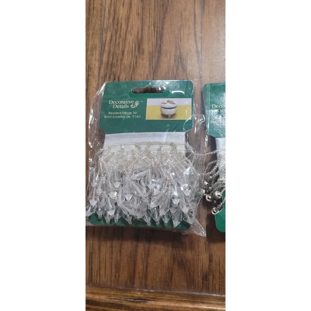 3 YDS Decorative Details BEADED FRINGE Ribbon CRAFT Sewing Trim BEAD Strip LOT